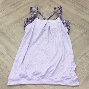 Lululemon Purple and White Strappy Tank Top
